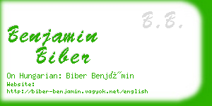 benjamin biber business card